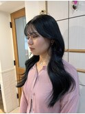 くびれヘア　レイヤーカット　ブルーブラック
