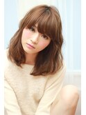 大人かわいい♪厚めバング重めミディ