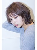 【air-FUKUOKA】大人かわいいウルフ風レイヤー外はねミディ