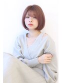 ローライトことりベージュ大人かわいい小顔スリークボブ大人ボブ