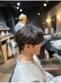 センターパート×ニュアンスパーマ