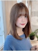 ブリーチなしベージュ/髪質改善/自然に収まるミディ