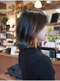 インナーカラー×オレンジ×ブルー