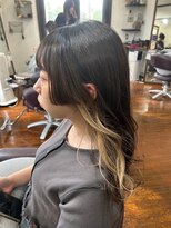 美容室 メザミー MESAMIES セクションカラー大人可愛いゆるふわハイトーンインナーカラー