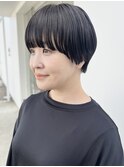 大人マッシュショート　ブルーブラック