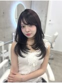 ワンカールレイヤーカット/顔まわりカット/韓国ヘア/ワンホン
