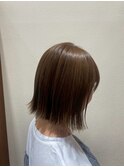20代30代40代大人可愛いナチュラルストレートロブマロンベージュ