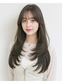 大人可愛い × シースルーバングレイヤーロング