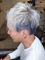 ブレイズヘアー(BLAZEhair) 【ハイトーン】ホワイトシルバー×インナーブルー×ブリーチ2回