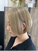 ハイライトバレイヤージュダブルカラーケアブリーチ20代30代