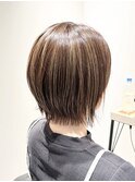 ショートボブ/レイヤーボブ/ハイライト/くびれボブ