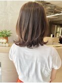 レイヤーボブグレージュくびれボブ20代30代40代結べるボブ艶感