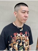 スキンフェード ボウズ 黒髪 ストリート 担当 井上