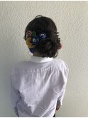 サイド 編み込み 少し ボリューム シニヨン ヘアアレンジ