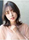 20代30代/大人かわいい/韓国風ひし形/ウルフ/ミディアムレイヤー