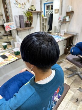 リッカヘアー(Ricca hair) メンズ爽やかソフトマッシュツーブロック×ブルーブラック