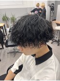 波巻きパーマ