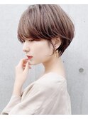大人可愛い前髪ありのひし形マッシュショートパーマ20代30代
