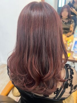 マリアバイアフロート(Maria by AFLOAT) 【山田】立体感ハイライトチェリーピンクレイヤーパーマ