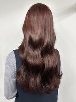 韓国ヘアエアリーロング美髪似合わせカットピンクブラウン