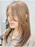 顔周りレイヤー/ハイベージュ/髪質改善/美髪/川崎