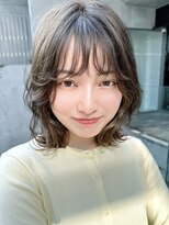 クーエフー(coo et fuu) シースルーバング透明感カラーオリーブベージュレイヤーカット