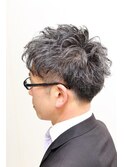 くせ毛風パーマ/ツーブロック/スーツスタイル/ビジネス/清潔感