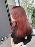 艶感ストレート×チェリーレッドロング