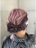 編み込みサイドアップ