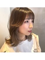 フォイルヘアー(Foil.hair) 顔周りレイヤー　ハイレイヤー　透明感カラー　グレージュ