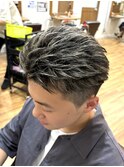フェザーショートハイライトホワイトメッシュ