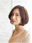 大人可愛いベージュブラウンボブで品のあるふんわり感♪【Liss】