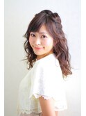 編み込みハーフアップ☆所要時間約15分