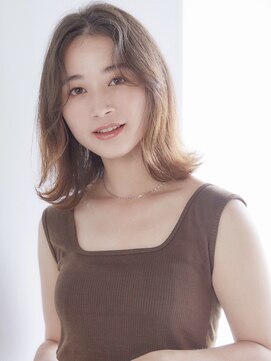 フォンズ(FONS) リラクシー大人ロブ韓国ヘア_オルチャンバング_エアリーミディ