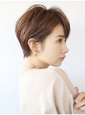 分け目のつかないナチュラルショート/ココアベージュ/30代40代