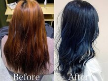 暖色から寒色へ…！赤みをしっかり取り除いて色ムラ出さずに理想のカラーへスタイルチェンジ♪