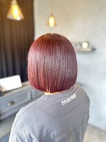 ガネーシャ(ganesya)&nbsp;カシスレッド×内巻きボブ