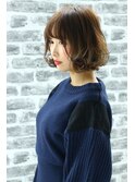 ミルクブラウン/ダークパープル/ナチュラルショート/夏/センター
