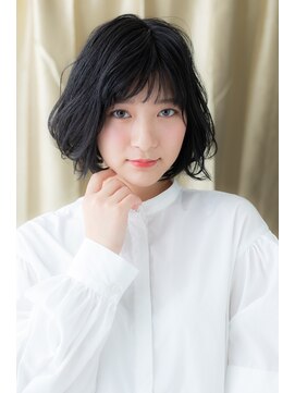 カバーヘア イヴ 戸頭店(COVER HAIR EVE) 立体感黒髪ひし形Aライン小顔抜け感ショートボブY戸頭20代30代