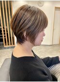 40代50代60代☆ハイライトで白髪ぼかし×お手入れ簡単ショート