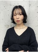 美髪シアーカラーピンクブラウンショートカット切りっぱなしボブ