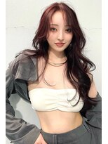 ランズ(LANDS)&nbsp;カシスピンク　レイヤーカット 【韓国ヘア 大阪 梅田】