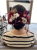 成人式/前撮り/ヘアセット/シニヨン/まとめ髪/ドライフラワー
