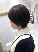 20代30代40代◎透明感暗髪アッシュレイヤー×小顔ショートボブ