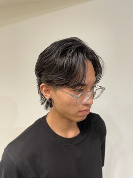 ニアウ 伊勢崎連取店(Niau) メンズウルフセンターパートニュアンスパーマメンズパーマ