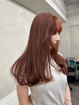 ニコ トウキョウ 渋谷(nico TOKYO) ダブルカラーチェリーレッドピンクブラウン韓国レイヤーロング