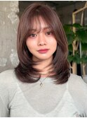 ミディアムレイヤーカット/20代30代40代/顔周りカットワンカール