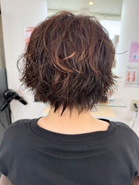 ガーデン 西川田店(garden) 宇都宮ショートボブデジタルパーマ白髪ぼかしハイライト白髪染め