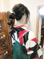 ロカット サロン(Roquat Salon)&nbsp;卒業式袴タマネギポニーアレンジ【ヘアセット　立川/立川南口】