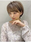 20代30代40代大人かわいいひし形ボブ小顔ショコラベージュ